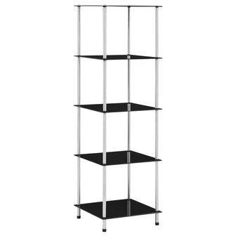 Kastje 5-laags 40x40x130 cm gehard glas zwart 1
