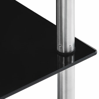 Kastje 6-laags 40x40x160 cm gehard glas zwart 4