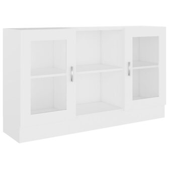 Vitrinekast 120x30,5x70 cm bewerkt hout wit 2