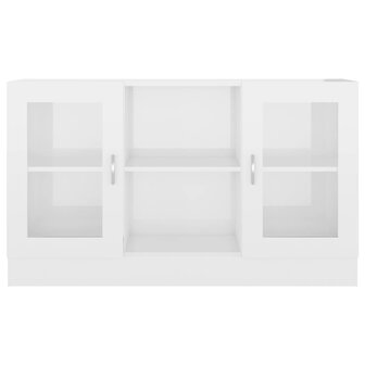 Vitrinekast 120x30,5x70 cm bewerkt hout hoogglans wit 6