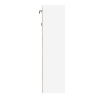Vitrinekast 100x15x58 cm bewerkt hout wit 5