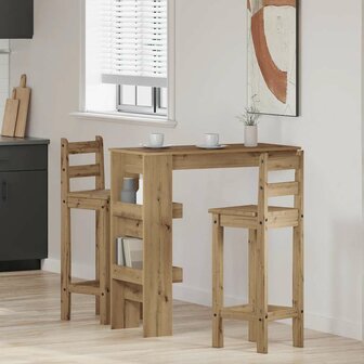 Bartafel wandgemonteerd 102x45x103,5 cm bewerkt hout artisanaal 3