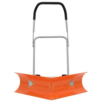 Sneeuwschep dubbelhoekig met uitschuifbaar handvat staal oranje 2