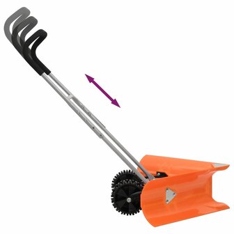 Sneeuwschep dubbelhoekig met uitschuifbaar handvat staal oranje 5