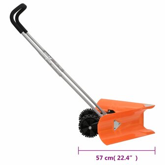 Sneeuwschep dubbelhoekig met uitschuifbaar handvat staal oranje 8