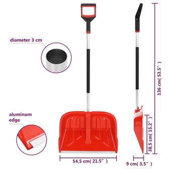 Sneeuwschep 136 cm aluminium rood 6