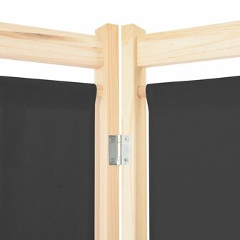 Kamerscherm met 3 panelen 120x170x4 cm stof grijs 5