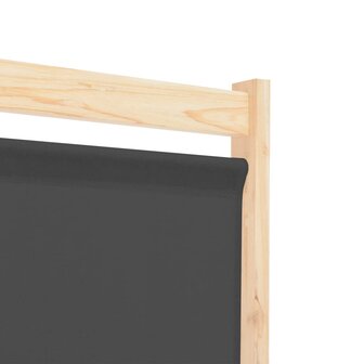 Kamerscherm met 3 panelen 120x170x4 cm stof grijs 6