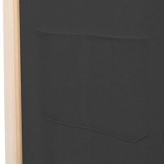 Kamerscherm met 3 panelen 120x170x4 cm stof grijs 7