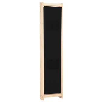 Kamerscherm met 3 panelen 120x170x4 cm stof zwart 4