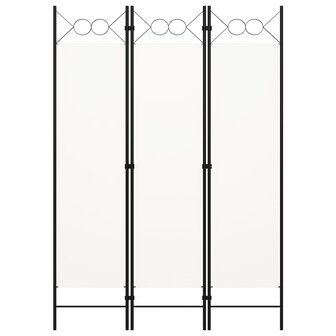 Kamerscherm met 3 panelen 120x180 cm wit 2