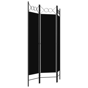 Kamerscherm met 3 panelen 120x180 cm zwart 3