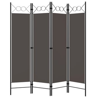 Kamerscherm met 4 panelen 160x180 cm antraciet 2