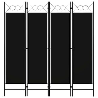 Kamerscherm met 4 panelen 160x180 cm zwart 1
