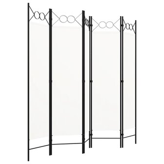 Kamerscherm met 5 panelen 200x180 cm wit 2