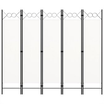 Kamerscherm met 5 panelen 200x180 cm wit 3