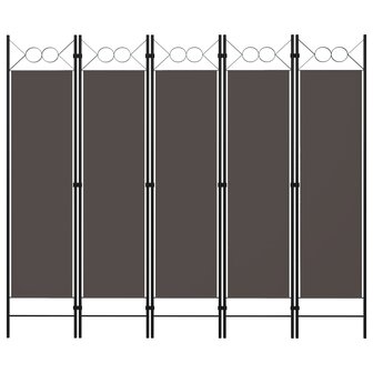 Kamerscherm met 5 panelen 200x180 cm antraciet 1
