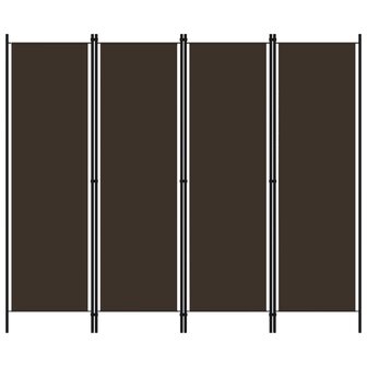 Kamerscherm met 4 panelen 200x180 cm bruin 1