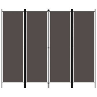 Kamerscherm met 4 panelen 200x180 cm antraciet 1