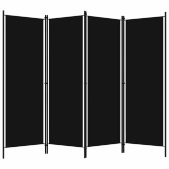 Kamerscherm met 4 panelen 200x180 cm zwart   2