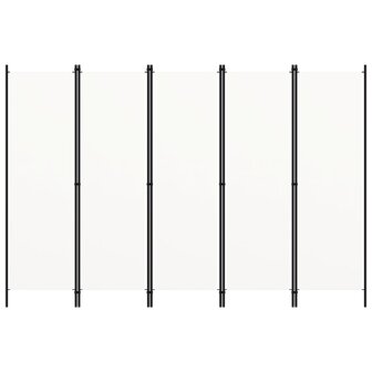 Kamerscherm met 5 panelen 250x180 cm wit 3