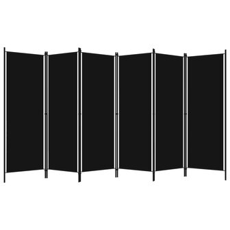 Kamerscherm met 6 panelen 300x180 cm zwart 2
