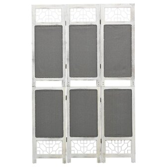 Kamerscherm met 3 panelen 105x165 cm stof grijs 1