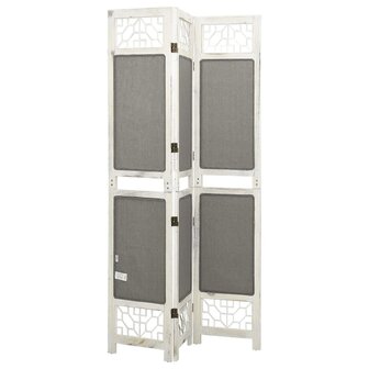 Kamerscherm met 3 panelen 105x165 cm stof grijs 4