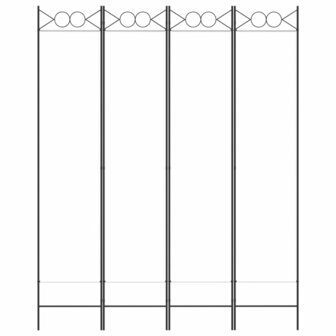 Kamerscherm met 4 panelen 160x200 cm stof wit 3