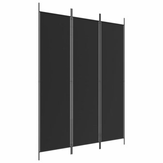 Kamerscherm met 3 panelen 150x200 cm stof zwart 2