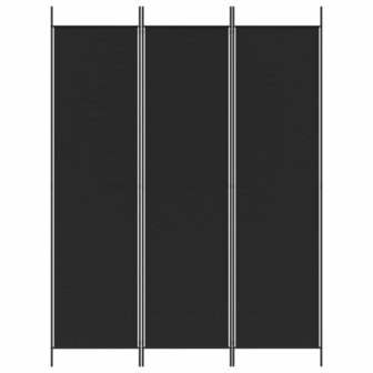 Kamerscherm met 3 panelen 150x200 cm stof zwart 3