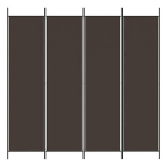Kamerscherm met 4 panelen 200x200 cm stof bruin 3