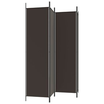 Kamerscherm met 4 panelen 200x200 cm stof bruin 5