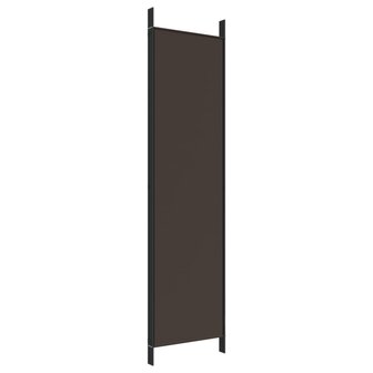 Kamerscherm met 4 panelen 200x200 cm stof bruin 6