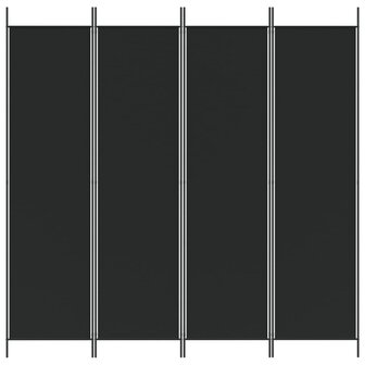 Kamerscherm met 4 panelen 200x200 cm stof zwart 3