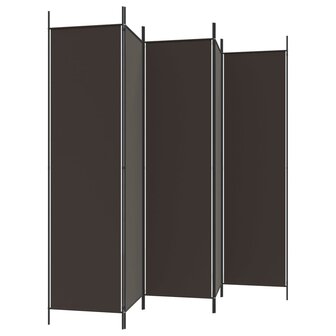 Kamerscherm met 5 panelen 250x200 cm stof bruin 5