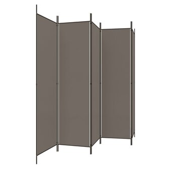 Kamerscherm met 5 panelen 250x200 cm stof antracietkleurig 4