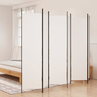 Kamerscherm met 6 panelen 300x200 cm stof wit 1