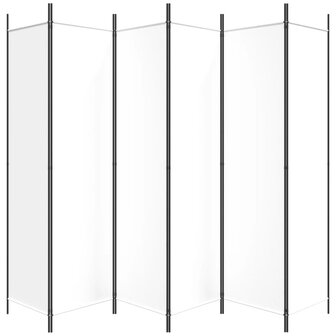 Kamerscherm met 6 panelen 300x200 cm stof wit 4