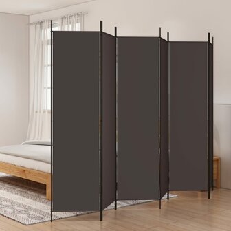 Kamerscherm met 6 panelen 300x200 cm stof bruin 1