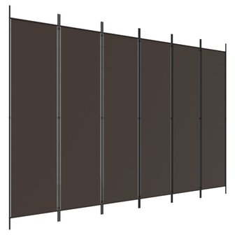 Kamerscherm met 6 panelen 300x200 cm stof bruin 2