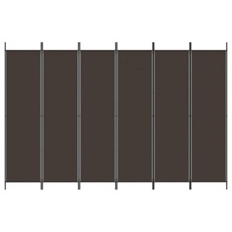 Kamerscherm met 6 panelen 300x200 cm stof bruin 3