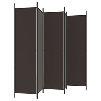 Kamerscherm met 6 panelen 300x200 cm stof bruin 5
