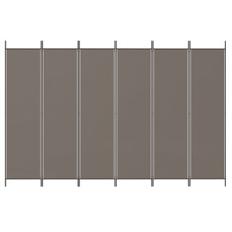 Kamerscherm met 6 panelen 300x200 cm stof antracietkleurig 3