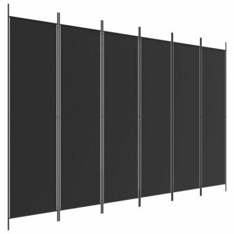 Kamerscherm met 6 panelen 300x200 cm stof zwart 2