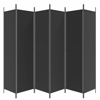 Kamerscherm met 6 panelen 300x200 cm stof zwart 4