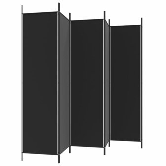 Kamerscherm met 6 panelen 300x200 cm stof zwart 5