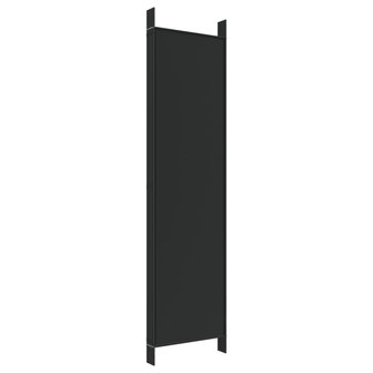Kamerscherm met 6 panelen 300x200 cm stof zwart 6