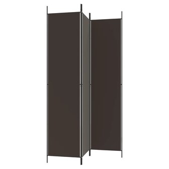 Kamerscherm met 3 panelen 150x220 cm stof bruin 4