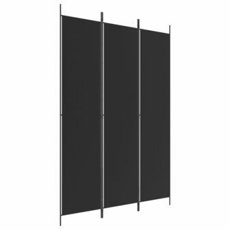 Kamerscherm met 3 panelen 150x220 cm stof zwart 2